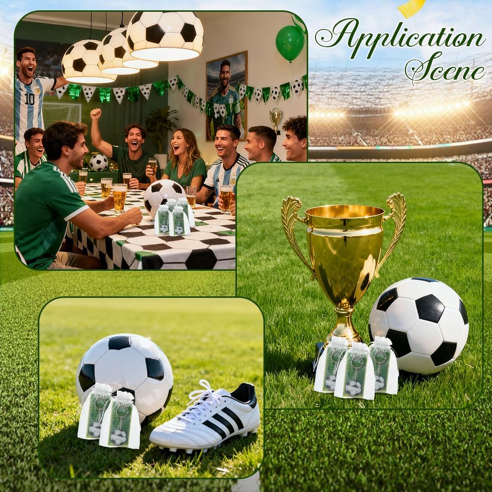 SUNNYCLUE 30 Sets Soccer Keychain Bulk Sports Keychain Party Favors with 30Pcs Thank You Cards 30Pcs Gift Bags Sports Key Chain Acrylic Soccer Ball Key Chains for Wedding Birthday Party Souvenirs